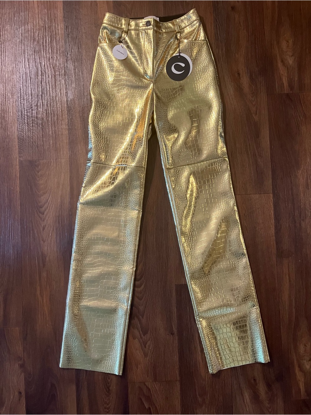 NWT Cultnaked Killa pants in Gold Croc Size Small Party Rave Bodycon